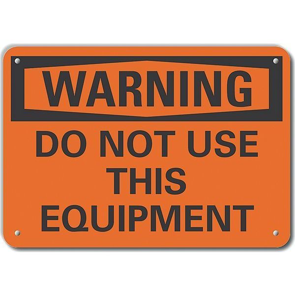 Plastic Accident Prevention Warning Sign, 7 in Height, 10 in Width, Plastic, Vertical Rectangle