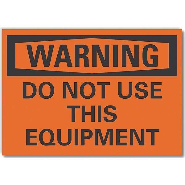 Warning Sign, 7 in Height, 10 in Width, Non-PVC Polymer, Vertical Rectangle, English