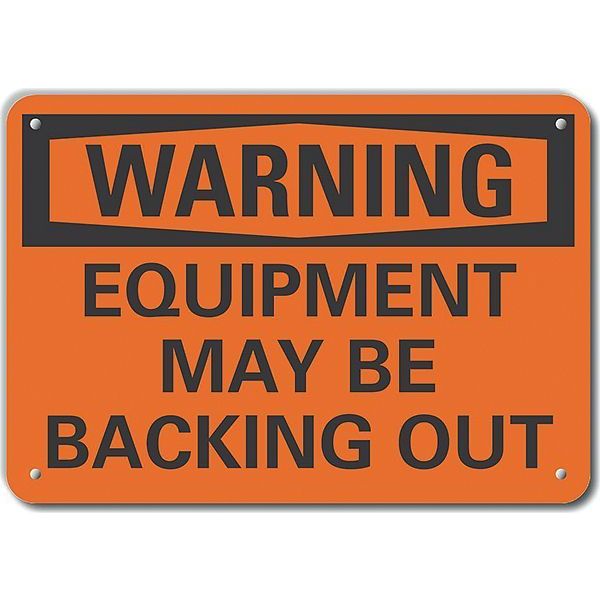 Reflective Traffic Safety Warning Sign, 10 in H, 14 in W, Horizontal Rectangle, LCU6-0110-RA_14X10