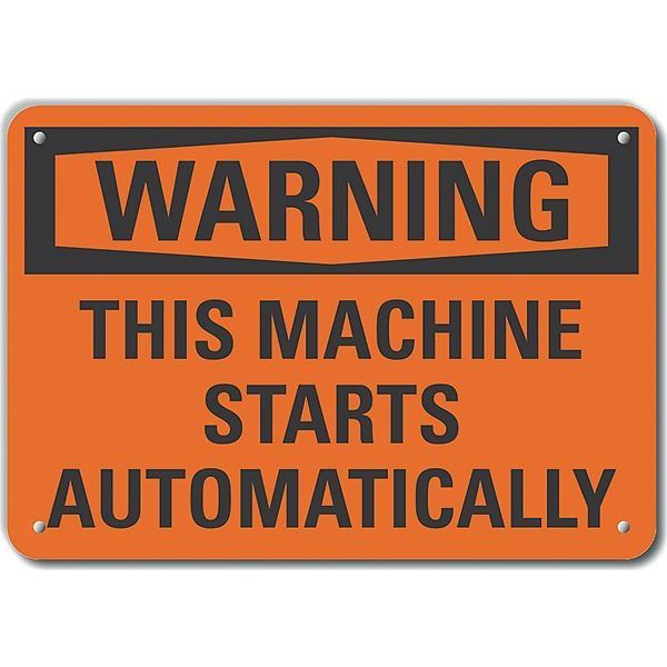 Aluminum Machine & Operation Warning Sign, 7 in Height, 10 in Width, Aluminum, Vertical Rectangle