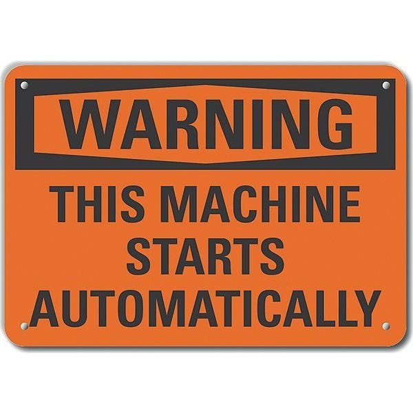 Plastic Machine & Operation Warning Sign, 10 in Height, 14 in Width, Plastic, Horizontal Rectangle