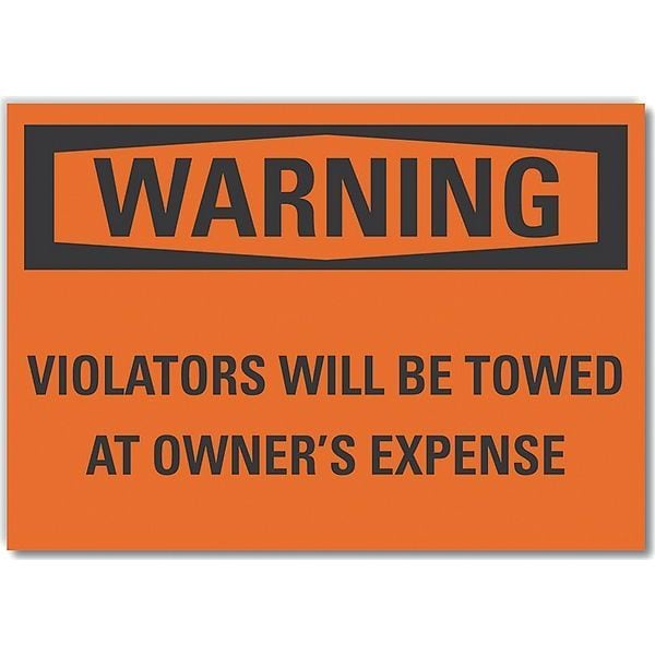 Danger Sign, 3 1/2 in Height, 5 in Width, Polyester, Horizontal Rectangle, English