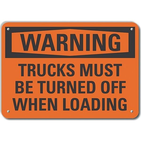 Aluminum Loading & Unloading Warning Sign, 7 in H, 10 in W, Vertical Rectangle, LCU6-0130-NA_10X7