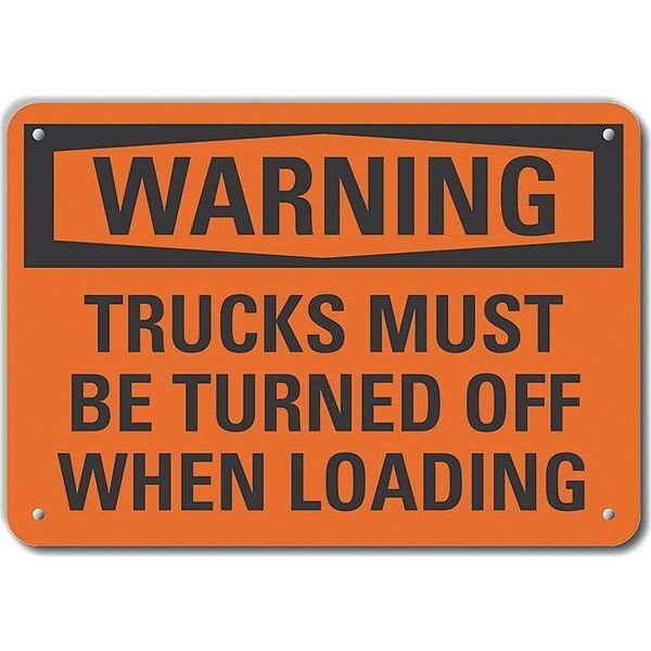 Plastic Loading & Unloading Warning Sign10 in H14 in WHorizontal RectangleLCU6-0130-NP_14X10