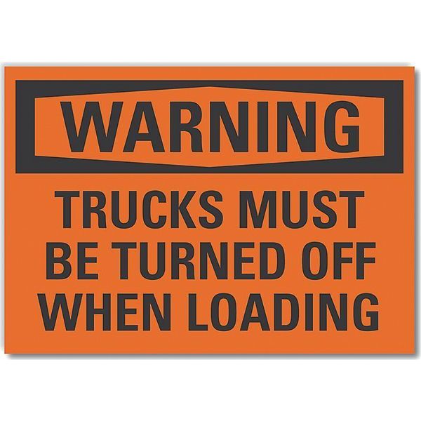 Loading & Unloading Warning Label, 10 in H, 14 in W, Polyester, Rectangle, LCU6-0130-ND_14X10
