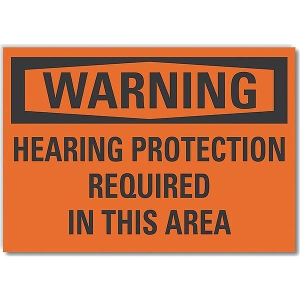 Decal, Reflective, Warning Hearing, 7 x 5