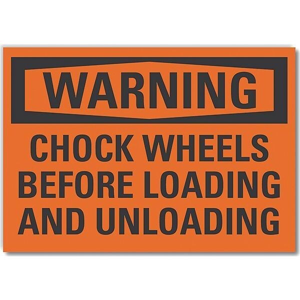 Warning Sign, 10 in H, 14 in W, Non-PVC Polymer, Horizontal Rectangle, English, LCU6-0133-ED_14x10