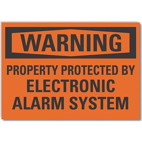 Warning Sign, 10 in H, 14 in W, Non-PVC Polymer, Horizontal Rectangle, English, LCU6-0146-ED_14x10