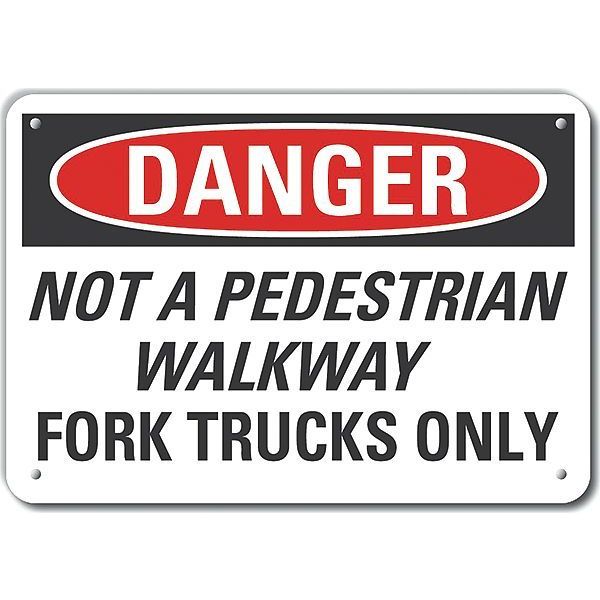 Decal, Danger Not A Pedestrian, 10 x 7