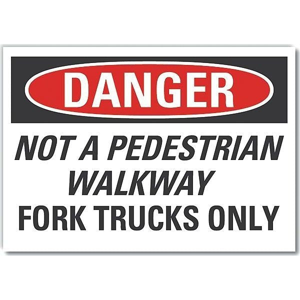 Pedestrian Danger Reflective Label, 10 in H, 14 in W, Reflective Sheeting, , LCU4-0590-RD_14X10