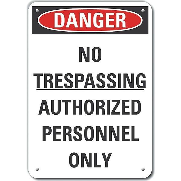 Decal, Danger No Trespassing, 10x7