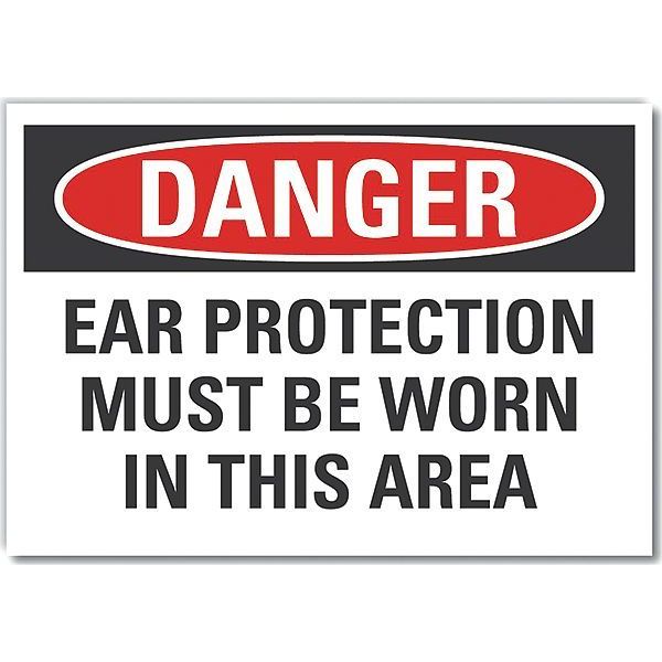 Decal, Danger Ear Protection, 7 x 5