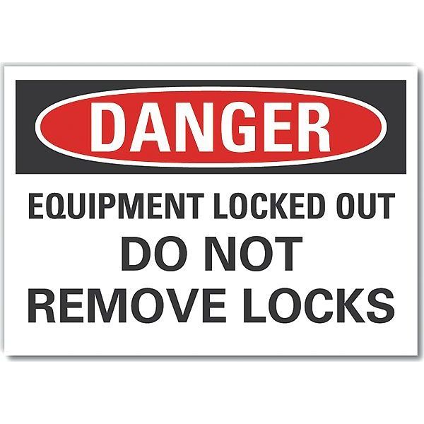 Danger Sign, 7 in Height, 10 in Width, Non-PVC Polymer, Vertical Rectangle, English