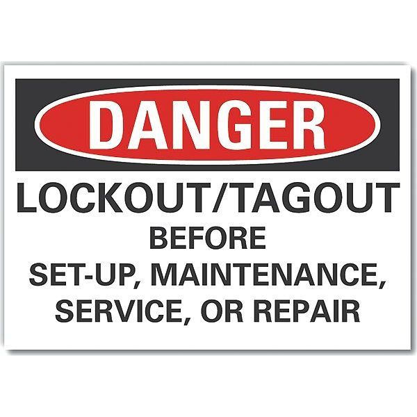 Danger Sign, 7 in Height, 10 in Width, Non-PVC Polymer, Vertical Rectangle, English