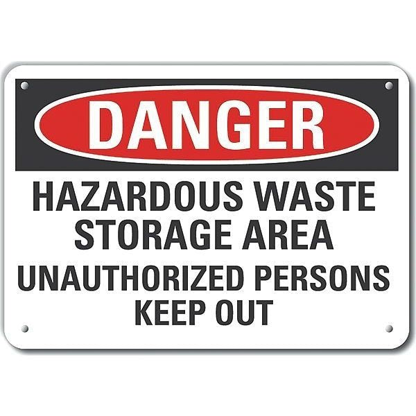 Danger Sign, 10 in H, 14 in W, Horizontal Rectangle, English, LCU4-0672-RA_14X10