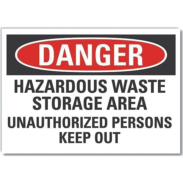 Hazardous Waste Danger Reflective Label, 3 1/2 in H, 5 in W, English, LCU4-0672-RD_5X3.5