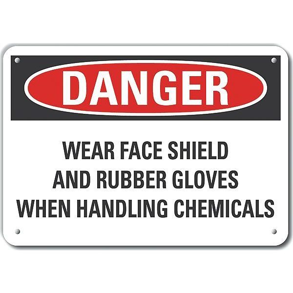 Decal, Danger Wear Face Shield, 10x7