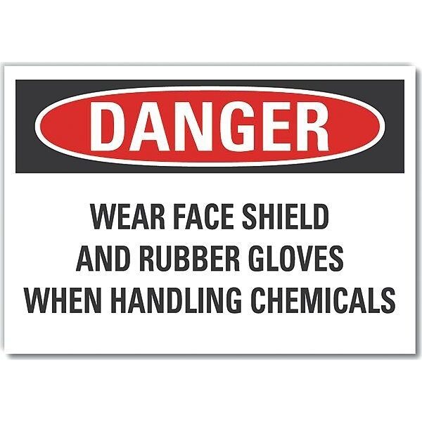 Decal, Danger Wear Face Shield, 10 x 7