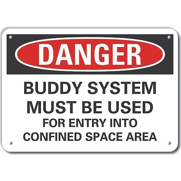 Decal, Danger Buddy System Must, 14 x 10