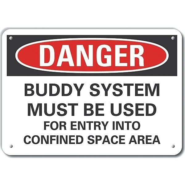 Decal, Danger Buddy System Must, 14 x 10