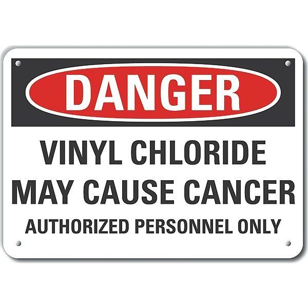 Plastic Vinyl Chloride Danger Sign, 10 in Height, 14 in Width, Plastic, Horizontal Rectangle