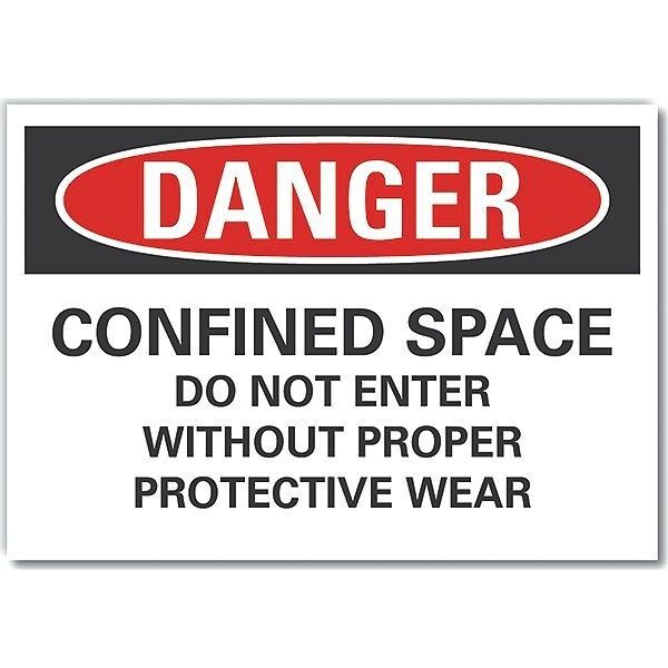 Decal, Danger Confined Space, 14 x 10