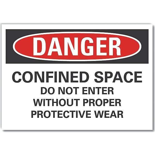 Decal, Danger Confined Space, 10 x 7