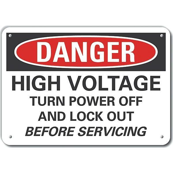 Decal, Danger High Voltage, Plastic, 10x7