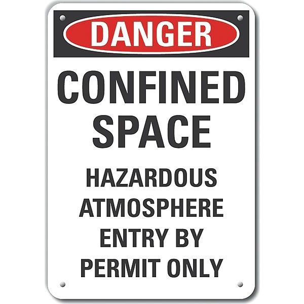 Decal, Danger Confined Space, 14 x 10