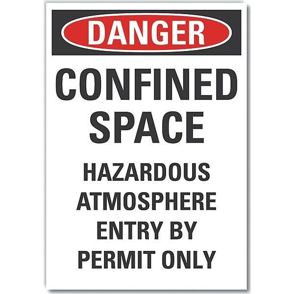 Decal, Danger Confined Space, 7 x 5