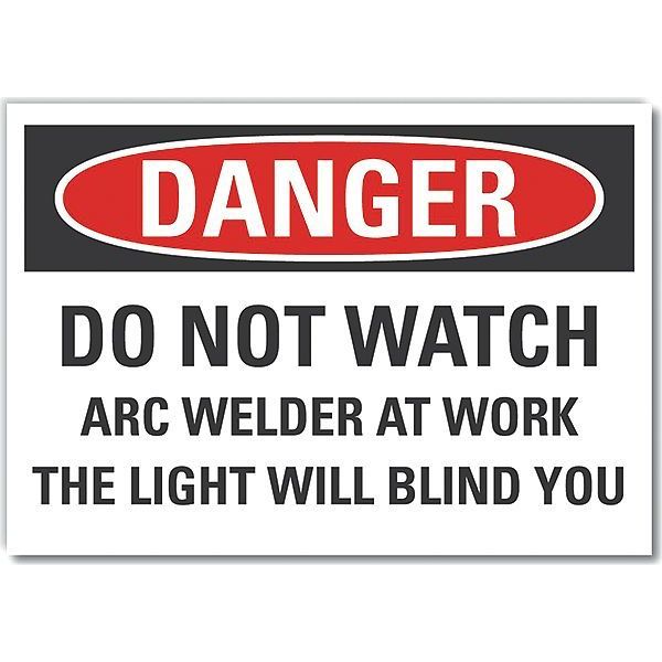 Decal, Danger Do Not Watch Arc, 7 x 5
