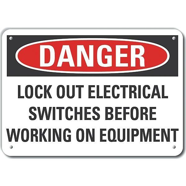 Decal, Plastic, Danger Lock Out, 10 x 7