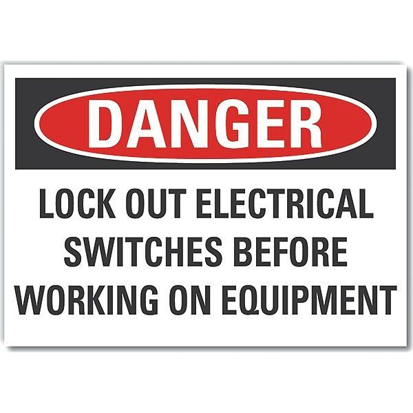 Decal, Danger Lock Out Electrical, 10 x 7