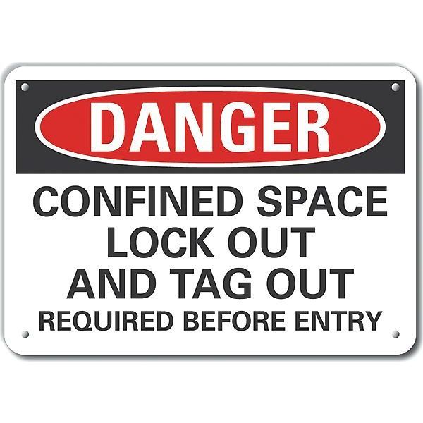 Decal, Danger Confined Space, 14 x 10