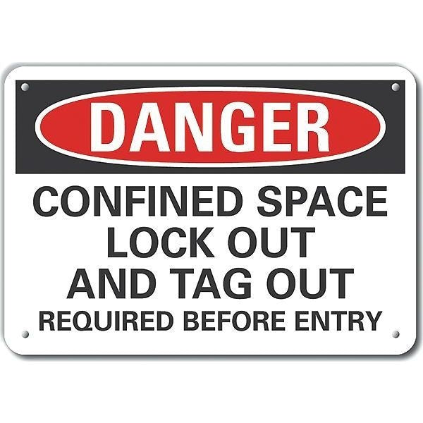 Decal, Danger Confined Space, 14 x 10