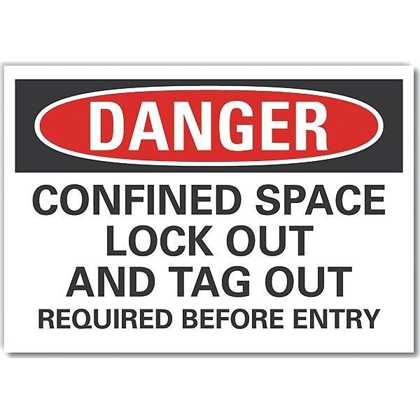 Decal, Danger Confined Space, 5 x 3.5