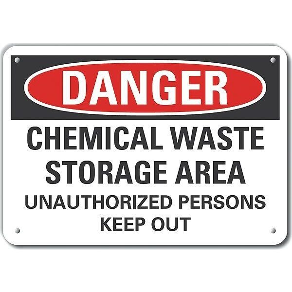 Reflective Chemicals Danger Sign, 7 in H, 10 in W, Vertical Rectangle, English, LCU4-0668-RA_10X7