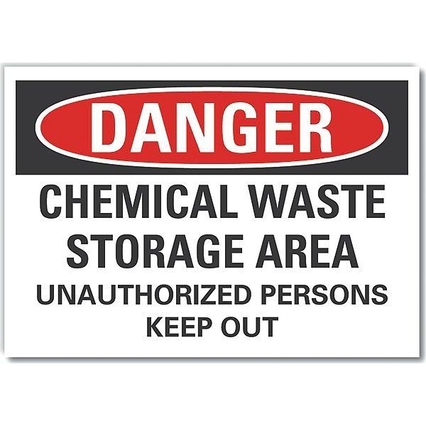Chemicals Danger Reflective Label, 3 1/2 in H, 5 in W, English, LCU4-0668-RD_5X3.5