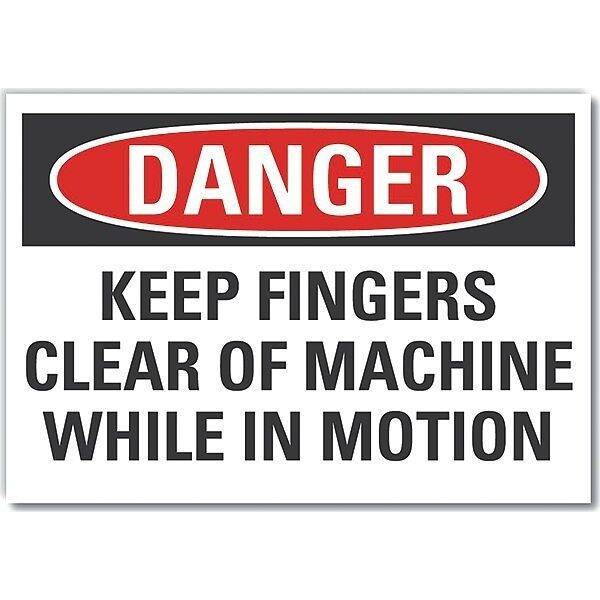 Keep Hands Clear Danger Reflective Label, 10 in Height, 14 in Width, Reflective Sheeting, English