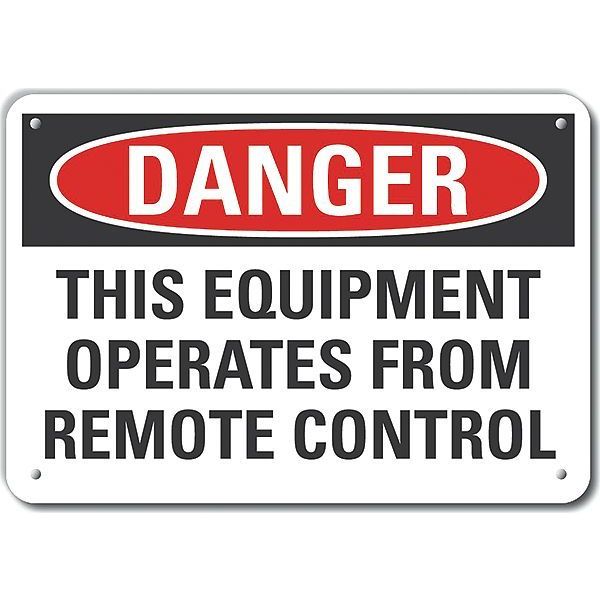 Aluminum Machine & Operation Danger Sign, 7 in Height, 10 in Width, Aluminum, Vertical Rectangle