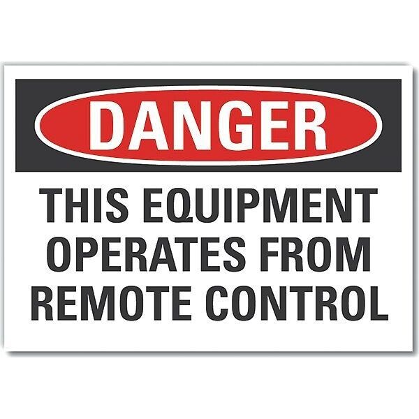 Machine & Operation Danger Label, 10 in Height, 14 in Width, Polyester, Horizontal Rectangle