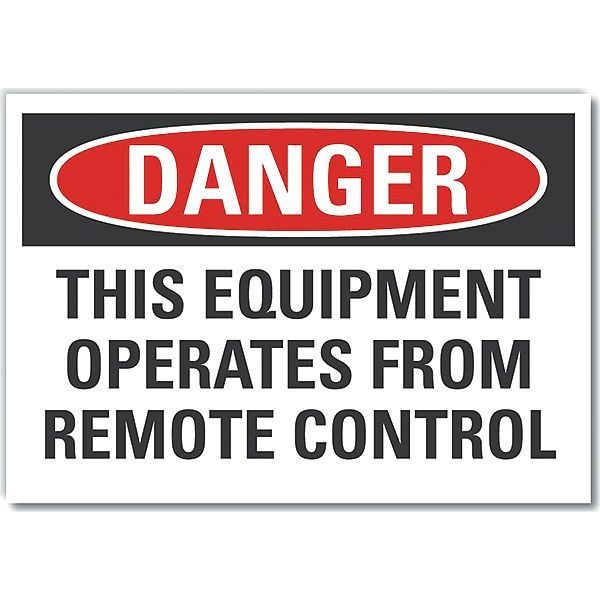 Machine & Operation Danger Reflective Label, 5 in Height, 7 in Width, Reflective Sheeting, English