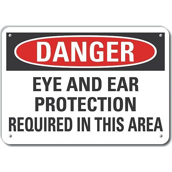 Decal, Danger Eye And Ear, Plastic, 10 x 7