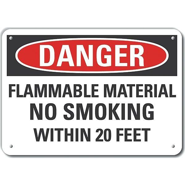 Reflective Flammable Material Danger Sign, 7