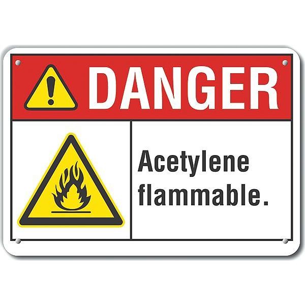 Danger Sign, 10 in H, 14 in W, Horizontal Rectangle, English, LCU4-0014-RA_14X10