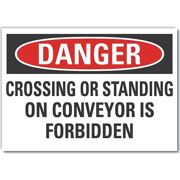 Danger Sign, 7 in Height, 10 in Width, Non-PVC Polymer, Vertical Rectangle, English