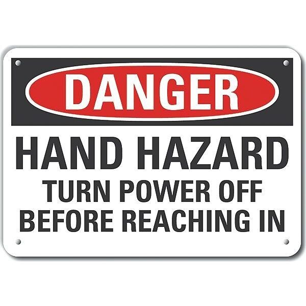 Decal, Danger Hand Hazard Turn, 10 x 7