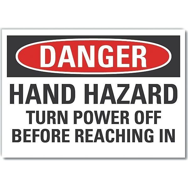 Decal, Danger Hand Hazard Turn, 10 x 7