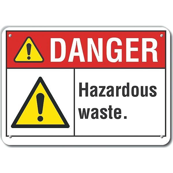 Danger Sign, 7 in H, 10 in W, Plastic, Vertical Rectangle, English, LCU4-0074-NP_10X7