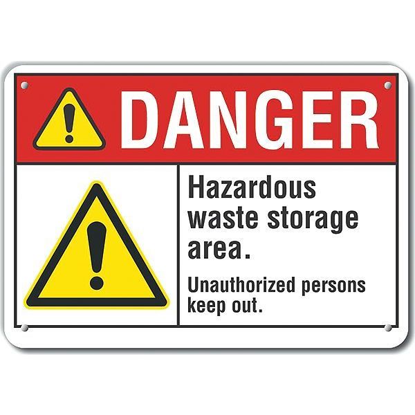 Danger Sign, 7 in H, 10 in W, Plastic, Vertical Rectangle, English, LCU4-0067-NP_10X7